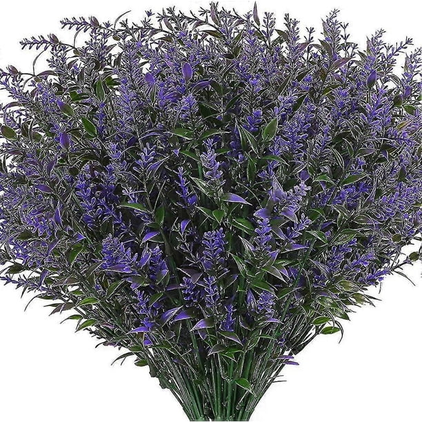 10 piezas de flores artificiales de lavanda morada falsas, regalo de cirugía, plantas de lavanda
