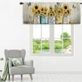 thumbnail image 4 of Rustic Sunflower Farmhouse Kitchen Curtain Valance 54W x 18H Rod Pocket Quotes Motivational Inspirational Country Vintage Window Treatment for Living Room Bedroom Bathroom, 4 of 5