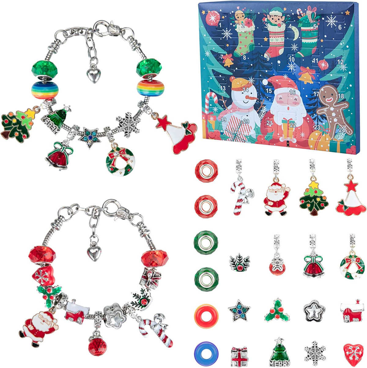 Advent Calendar 2022 Christmas 24 Days DIY Charm Bracelets Making Kit for  Girls, Christmas Countdown Calendar Girl Jewelry Set for Kids, Christmas  Gift - 2 Bracelet, 22 DIY Charms - Walmart.com