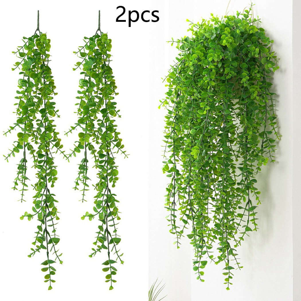 Artificial Hanging Plants Basket Pot Fake Vine Trailing Indoor House Ivy Plants