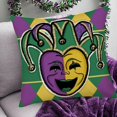 thumbnail image 3 of Mardi Gras Throw Pillow Covers 20 x 20 Inch Set of 2, Mardi Gras Y''all Fleur De Lis Jester Laugh and Cry Beads Pillowcases for Home Sofa Couch Cushion Decoration Cushion Case, 3 of 6