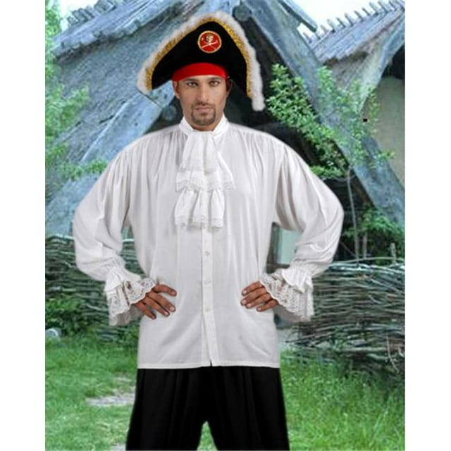 The Pirate Dressing C1086 Colonial Shirt- White - Extra Large