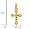 thumbnail image 2 of FJC Finejewelers 14k Yellow Gold Bright Cut Mini Cross with 3 Ball Tips Charm, 2 of 5