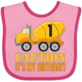 thumbnail image 3 of Inktastic 1st Birthday Construction Truck Cement Mixer Boys or Girls Baby Bib, 3 of 4