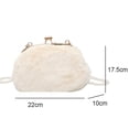 thumbnail image 2 of Hukapapa Bolso bandolera de felpa con cadena de perlas para teléfono móvil, bolso pequeño para hombro, color blanco, 2 of 6