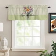thumbnail image 2 of Watercolor Flowers Rod Pocket Curtain Valance, Spring Floral Sage Green Stripes Check Farmhouse Window Valance for Living Room, Bedroom, Kitchen 42"W x 12"L, 2 of 9