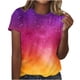 thumbnail image 1 of Fiudx Ofertas Relámpago Blusa de Manga Corta Estampada a La Moda para Mujer, Blusas Informales con Cuello Redondo, 1 of 3