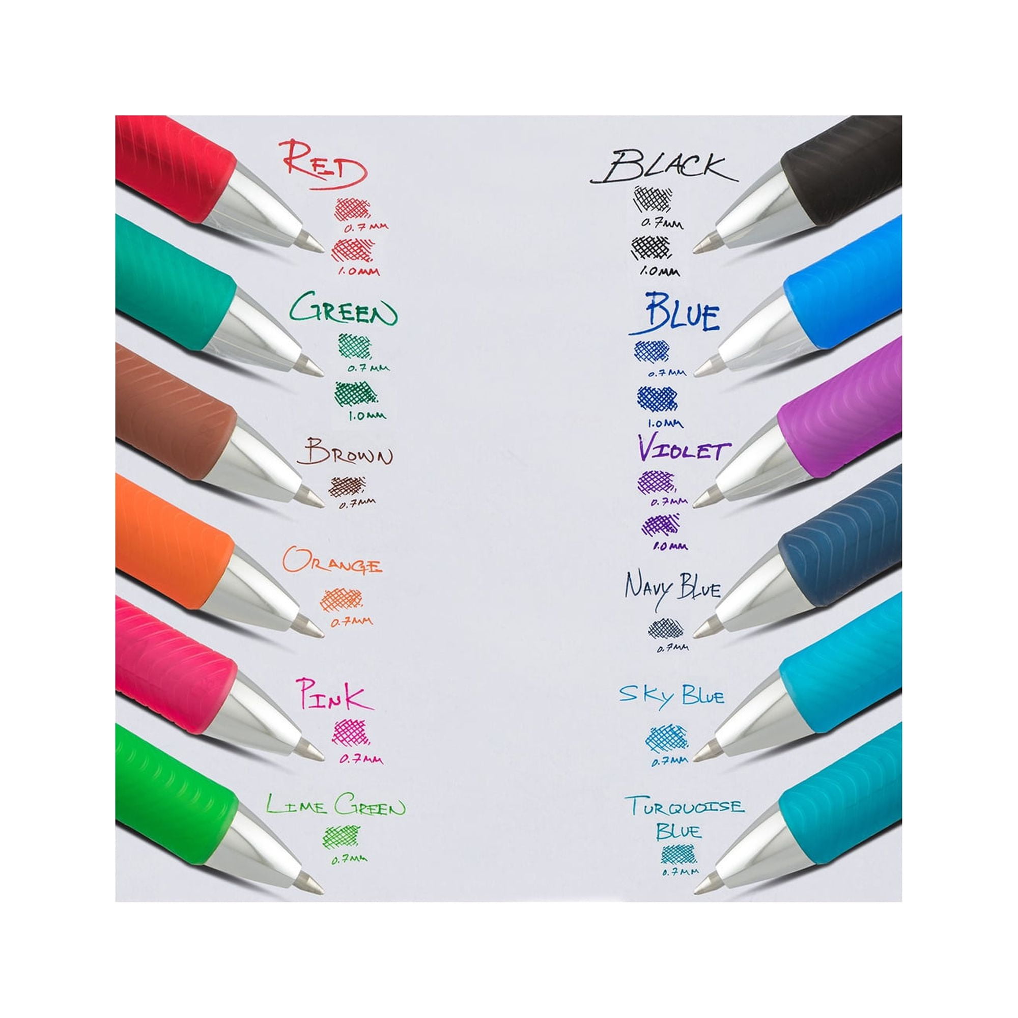 Pentel EnerGel RTX Retractable Liquid Gel Pen  (0.7mm) Metal Tip  Medium Line  Blue (Pack of 24)