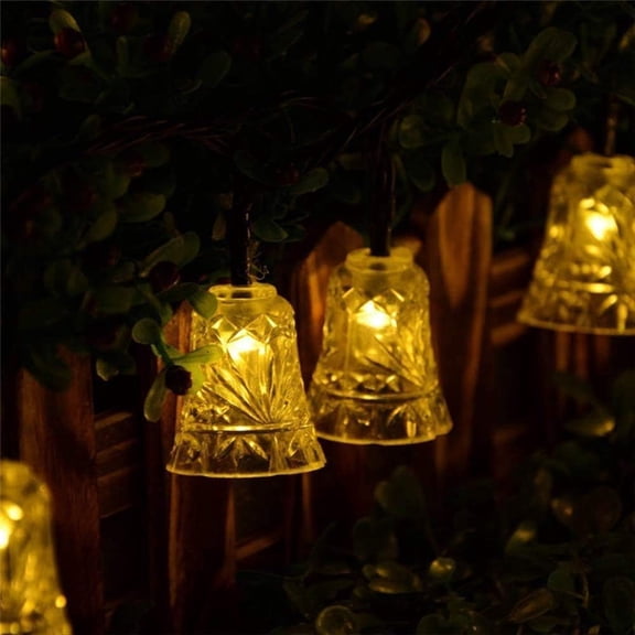 LINLIN Solar Fairy String Light, 20 LED Solar Bell Lights Waterproof Bell Shaped String Lights for Gardens, Lawn, Patio, Christmas Trees, Weddings, Parties