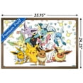 thumbnail image 3 of Pokémon - Pikachu, Eevee, And Its Evolutions Wall Poster, 22.375" x 34", Framed, 3 of 3