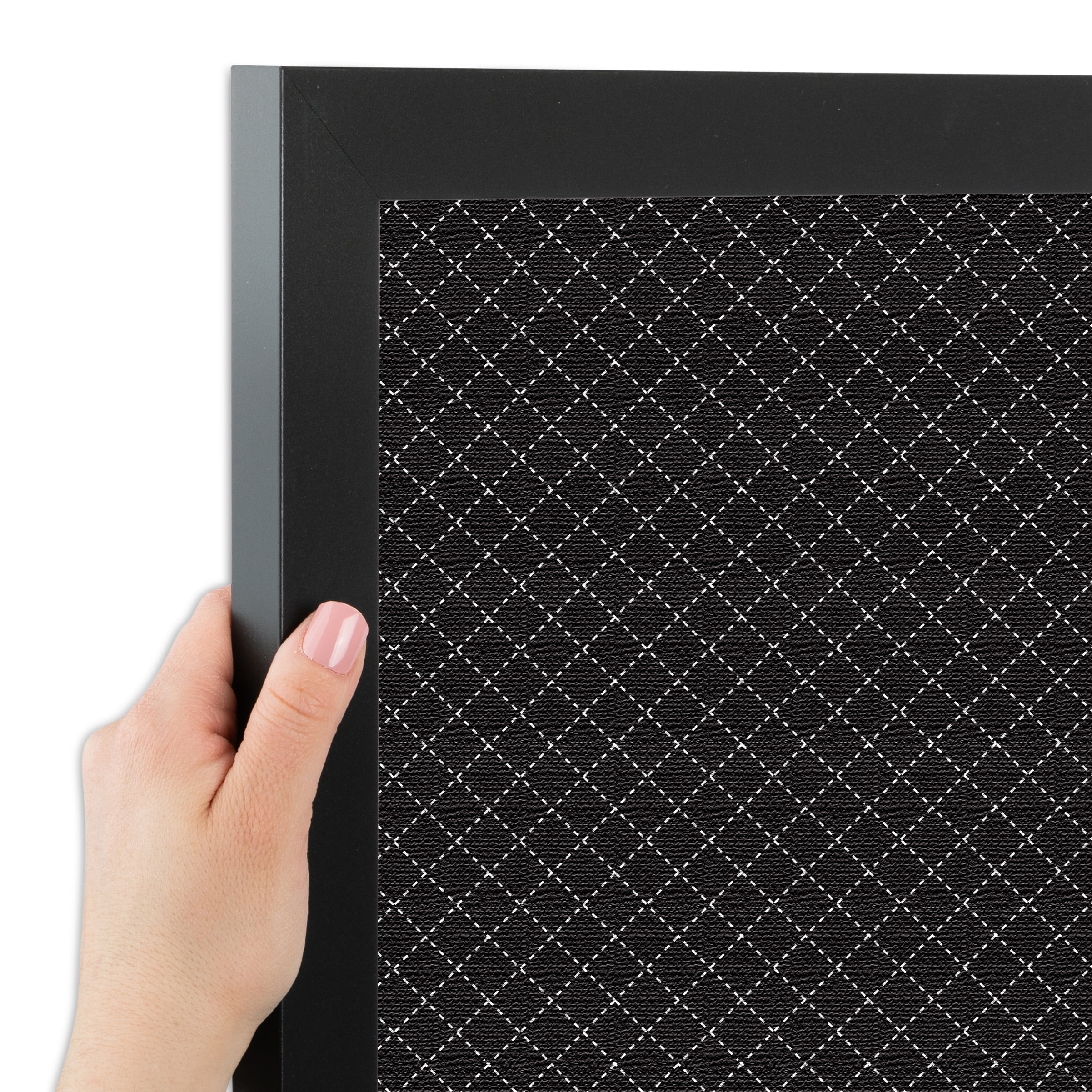 PinPix 14x14 Custom Cork Bulletin Board Black Diamond Poster Board Has a Fabric Style Canvas Finish, Framed in Black Diamond, by ArtToFrames (PinPix-120)