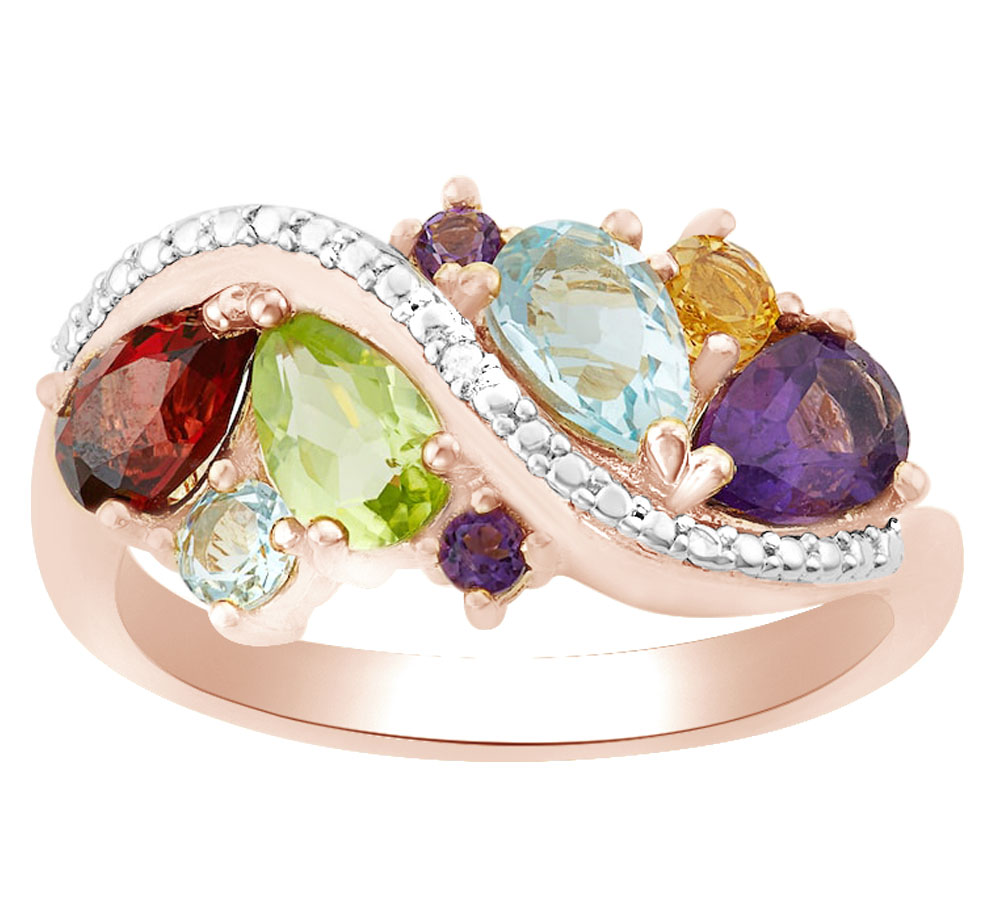 Jewel Zone US Pear Shape Simulated Multi Stone Cluster Ring In 4K