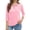 Pink, variant on Bbyeadc Polo Shirts for Women 3/4 Length Sleeve Collared Golf T-Shirt Button Solid Color Polo Shirt Casual Tennis Shirt,Black(L)
