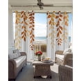 thumbnail image 4 of Orange Ombre Botanical Blackout Curtains 90 Inches Long for Bedroom, Watercolor Country Pastoral Leaf Thermal Insulated Room Darkening Black Out Window Curtain Panels Grommet Drapes for Living Room, 4 of 8