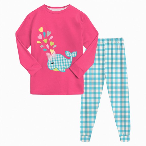 CAICJ98 Toddler Girl Clothes 2-9Y Girls Fall Winter Outfit 2Pcs Set Toddler Kids Clothes for Girls Long Sleeve Shirt Top Print Pants Outfits Little Girls' Clothing Set