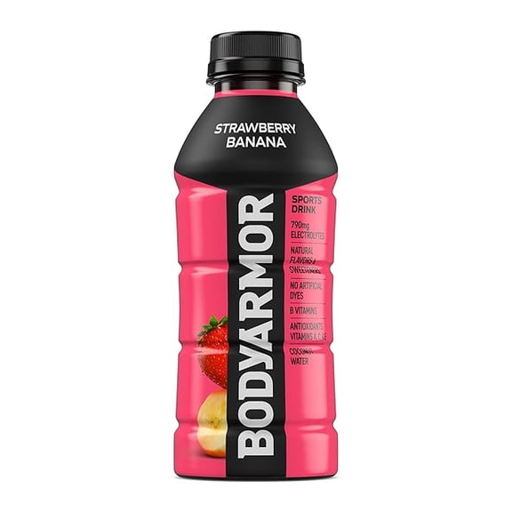 2 pack BODYARMOR Sports Drink Sports Beverage, Strawberry Banana, Natural Flavors With Vitamins, Potassium-Packed Electrolytes, No Preservatives, Perfect For Athletes, 16 Fl Oz
