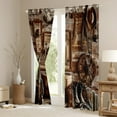 thumbnail image 3 of Manfei Teens Western Cowboy Cowgirl Black Out Curtains,Rustic Farmhouse Curtains Pack of 2 (42x63 Each),Retro Vintage Bedroom Curtains,Lightweight Room Decor, 3 of 6