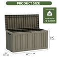 thumbnail image 2 of Uforic 72 Gallon Outdoor Resin Deck Box,Waterproof & Lockable Storage Box for Garden Patio, Light Brown, 2 of 8