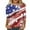 Red, variant on Pntutb Women's Fashion Round Neck Casual Three Quarter Flag Print Tops T-Shirt Blouse