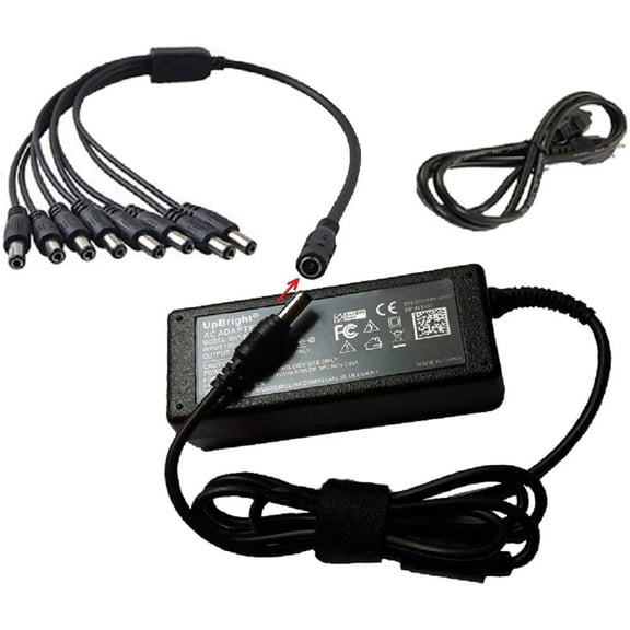 12V AC DC 7A AC Power Supply Adapter 7000mA 8 Port Plug Split Power Cable for CCTV Security Camera DVR