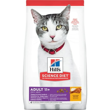 UPC: 0052742146409 | Hill s Science Diet Senior 11+ Chicken Recipe Dry Cat Food  15.5 lb bag
