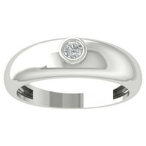 Araiya Sterling Silver Diamond Solitaire Mens Band Ring for Women (1/10 cttw, I-J Color, I2-I3 Clarity), Size 5
