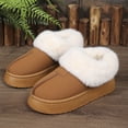 thumbnail image 5 of Elecsop Slippers for Women, Warm Fuzzy Winter Boots for Women, Suede Clog Platform Tasman Slippers, Brown, 5 of 7