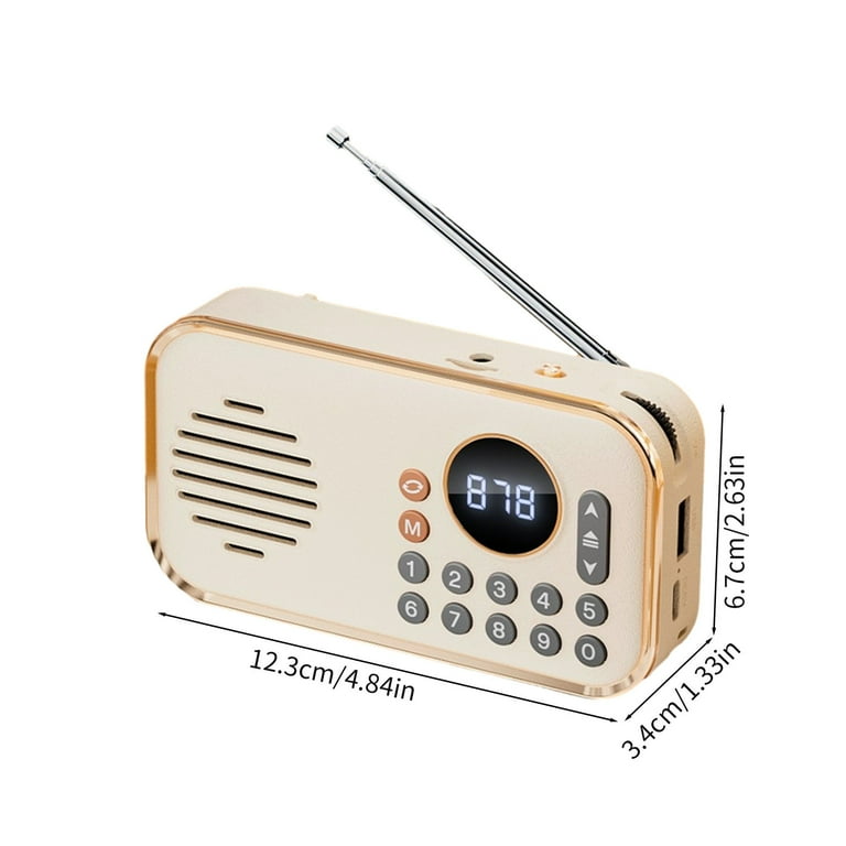 Bdday Fm Radio Portable, Rechargeable Radio Digital Tuning, Mp3