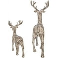 thumbnail image 5 of Kurt Adler Artificial Bark Standing White Deer Tabletop Décor, Set of 2, 5 of 6