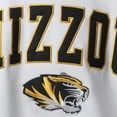 thumbnail image 4 of Men's Colosseum White Missouri Tigers Arch & Logo Crew Neck Sweatshirt, 4 of 4