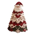 thumbnail image 2 of DIY Christmas Tree Sewing Kit, Fabric Patchwork Craft Set with Sewing Supplies for Handmade Holiday Tabletop Decor, Beginner Family Crafting Gift for Home Office Mantel Display, Red, Style A, 2 of 7