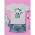 thumbnail image 3 of University of Life - Dark Emoji College Style Graphic Youth's T-shirt, 3 of 4