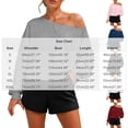 thumbnail image 3 of Hurxie Womens Oversized Sweatshirt Long Sleeve Off The Shoulder Pullover Casual Comfy Fall Outfits Wine,3XL, 3 of 7
