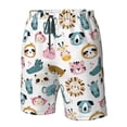 thumbnail image 4 of Cauagu Cartoon Animals Print Men's Swim Trunks,Hawaiian Bathing Suit Swimsuits Beach Shorts with Pockets for Men Quick Dry Swimming Board Shorts-X-Large, 4 of 6