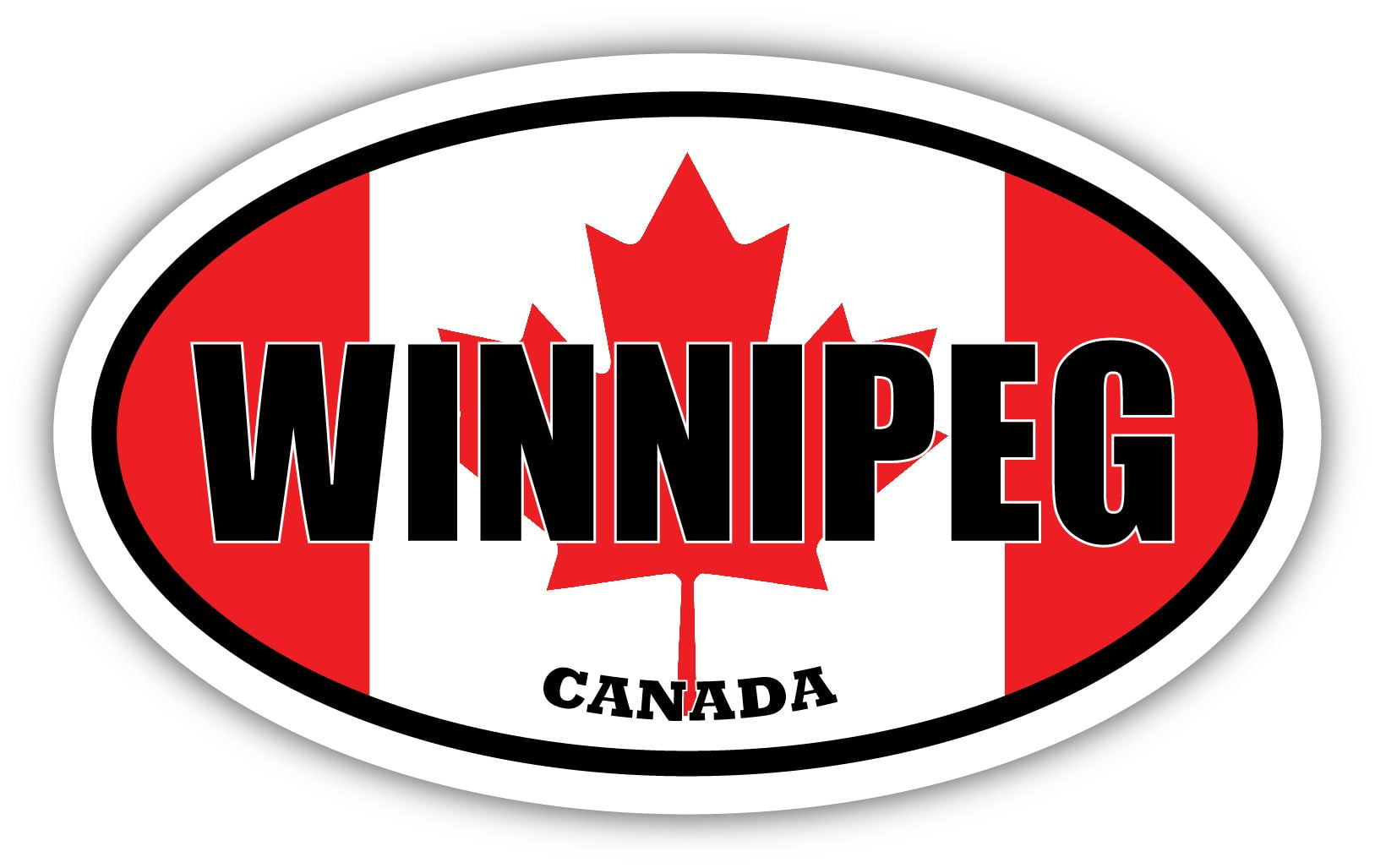 Winnipeg Canada Flag Oval Decal Vinyl Bumper Sticker 3x5 inches