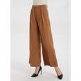 thumbnail image 6 of Women High Waist Casual Wide Leg Long Palazzo Pants Trousers Regular Size Camel Color L, 6 of 8