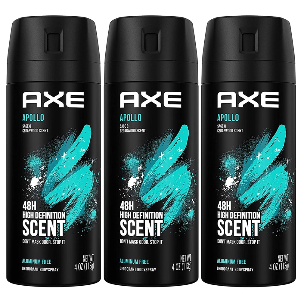 Pack of 3 New AXE Body Spray for Men Apollo 4 oz