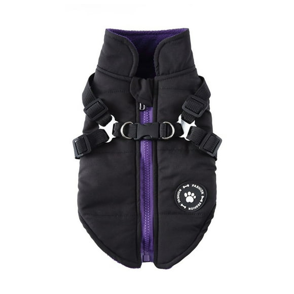 Greeniant Arnés de invierno para mascotas, chaqueta impermeable a prueba de viento, para correr, ropa Universal ligera, gancho trasero, decoración de Ropa para mascotas Negro SG Greeniant PT000587-05