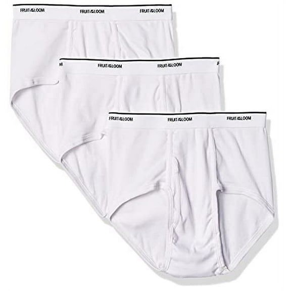 Fruit of the Loom Men's Brief 3 Pack, White, Medium(Pack of 3)