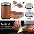 thumbnail image 3 of Rolling Knife Sharpener Kit Magnetic Angles and #1000/#400 Diamond Sharpening Stone Manual Roller Kitchen System with Finger Guard and Glove,Giftbox, 3 of 8