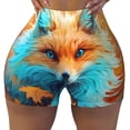 thumbnail image 2 of Logiee Fiery Red Maple Leaf Fox Print Women's Biker Shorts,Workout Gym Shorts,Scrunch Shorts,Tummy Control Hidden Scrunch Running Yoga Shorts-XX-Large, 2 of 8