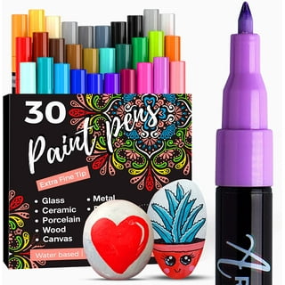 ACRYLIC PAINT MARKERS Pens – 30 Acrylic Paint Pens Medium Tip (2Mm