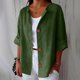 thumbnail image 1 of TaTaai Women's Summer Cardigan Top V-Neck Long Sleeve Linen Cotton Blend Button Front Loose Fit Casual Blouse Gift, 1 of 4