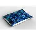 thumbnail image 2 of Ambesonne Blue Pillow Sham 2 Pack, Play Cards Theme Design, 36"x20", Fern Green Purple, 2 of 3