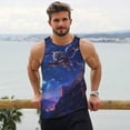 thumbnail image 6 of Zufioo Starry Sky Wall Flying Tiger Print Men's Vest, Sleeveless Quick-drying Muscle T-shirt, Suitable for Sports Fitness, Home Leisure Wear-Small, 6 of 7