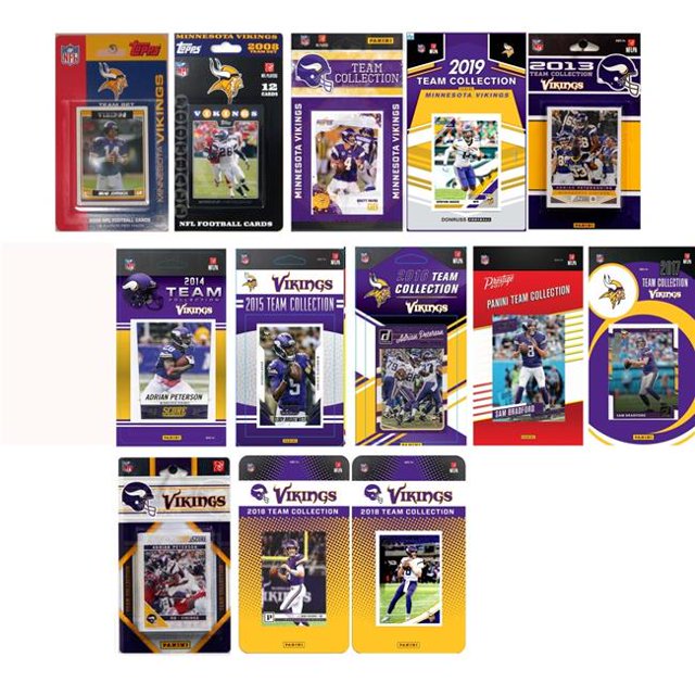 C&I Collectables VIKINGS1219TS NHL Minnesota Vikings 12 Different Licensed Trading Card Team Set