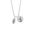 thumbnail image 2 of Delight Jewelry Silvertone Giggle Oval Silvertone Script Initial Disc - J - Charm Necklace, 20"+3", 2 of 4