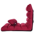 thumbnail image 4 of Costway Folding Lazy Sofa Chair Stylish Sofa Couch Bed Lounge Chair W/Pillow Burgundy, 4 of 12