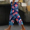 thumbnail image 2 of Stamzod Crop Pants for Women Casual Loose Plus Size Capris with Pocket Summer Graphic Printing Elastic Waist Capri Pants for Women Multicolor F XL, 2 of 5