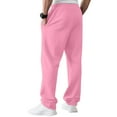 thumbnail image 3 of Men's Cotton Elastic Waist Sweatpants - Baggy, Wide Leg, Lounge Pants with Pockets for Daily Wear Pink 3XL, 3 of 7
